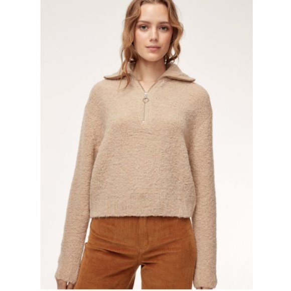 Aritzia Wilfred Free Gwyneth Cropped Quarter-zip Knit Sweater - Picture 7 of 15